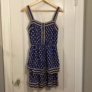 Maeve by Anthropologie Blue Oberlin tiered mini dress size 4